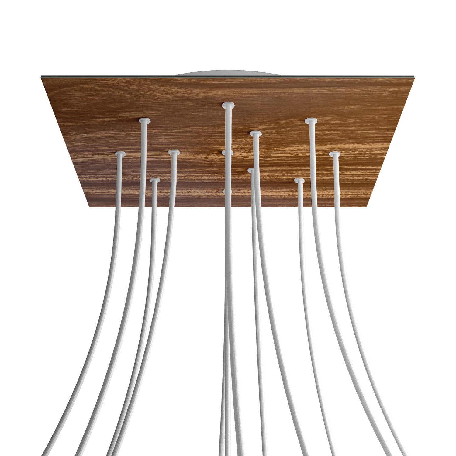 Rosone XXL Rose - One quadrato, 400 mm con 12 fori e 4 fori laterali - Legno - Creative Cables