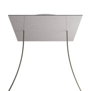 Rosone XXL Rose-One quadrato, 400 mm con 2 fori e 4 fori laterali - Dibond Acciaio satinato Bianco