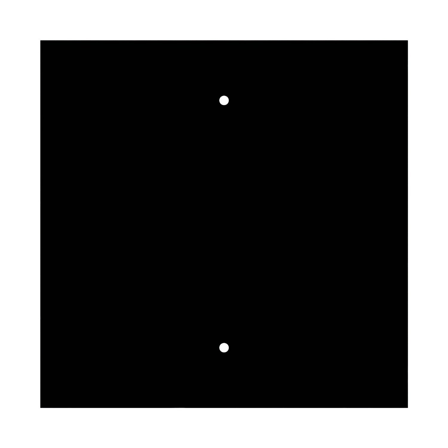 Rosone XXL Rose-One quadrato, 400 mm con 2 fori e 4 fori laterali - Nero opaco Bianco