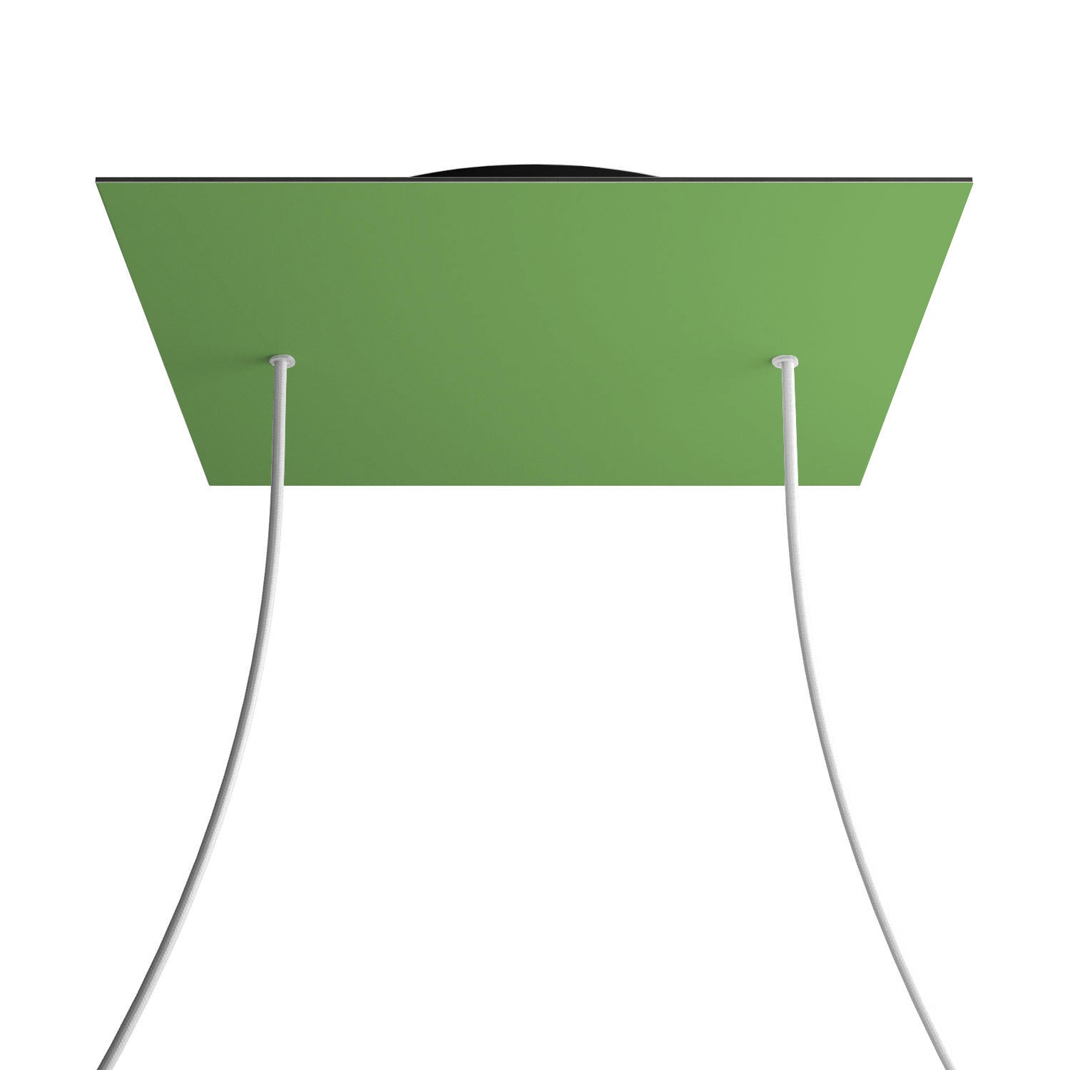 Rosone XXL Rose-One quadrato, 400 mm con 2 fori e 4 fori laterali - Verde prato Nero