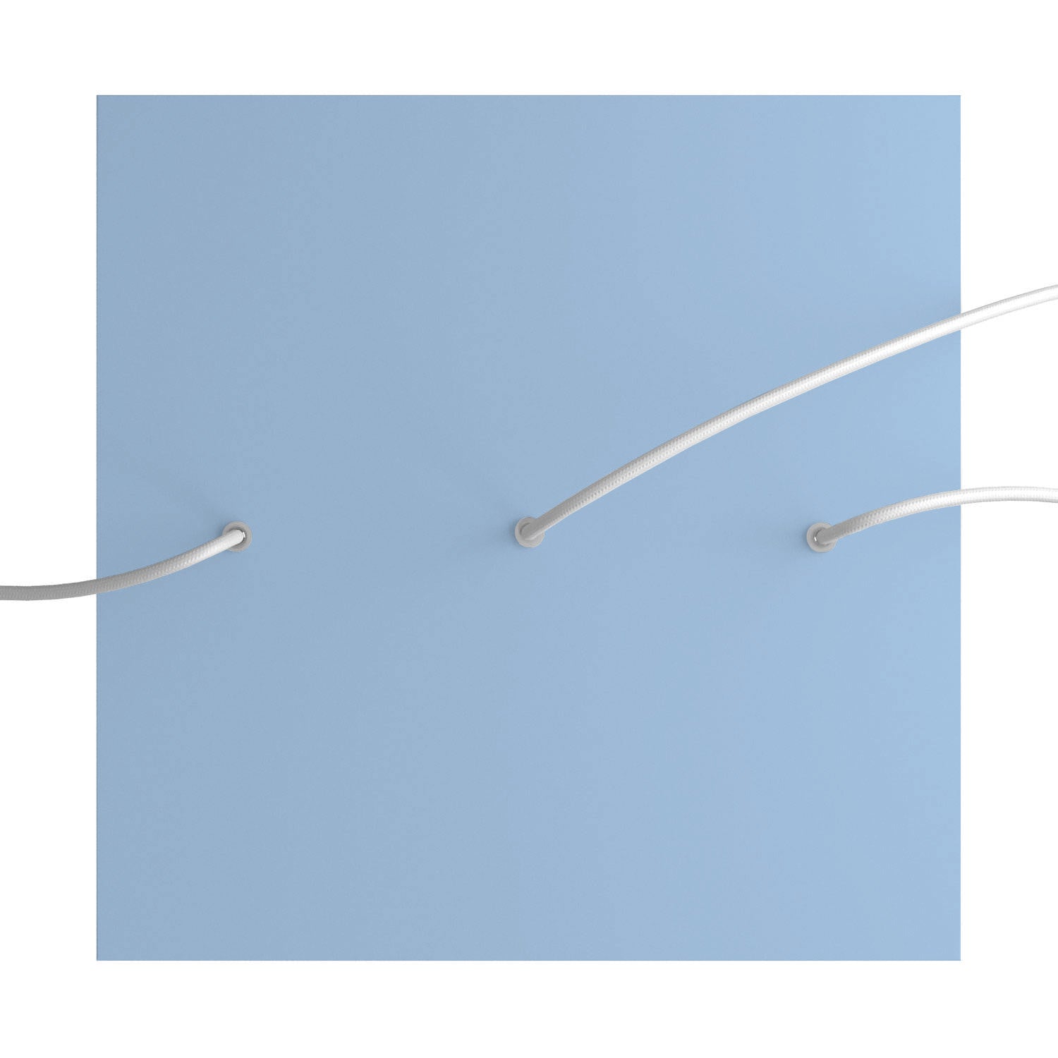 Rosone XXL Rose-One quadrato, 400 mm con 3 fori in linea e 4 fori laterali - Blu carta da zucchero Bianco