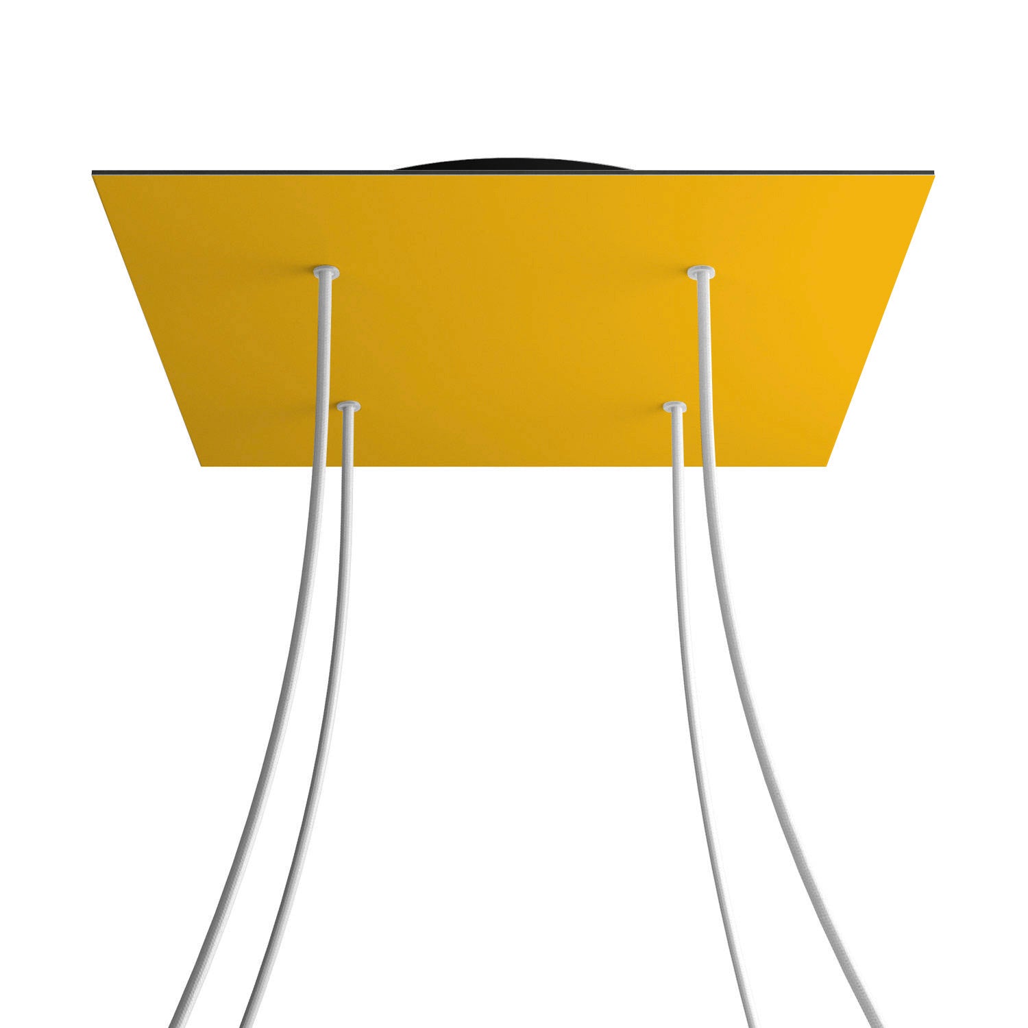 Rosone XXL Rose-One quadrato, 400 mm con 4 fori e 4 fori laterali - Mostarda Nero