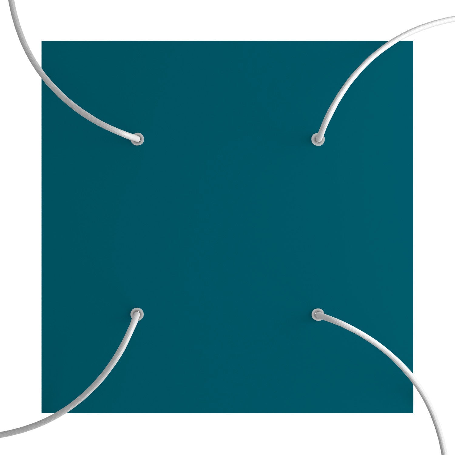 Rosone XXL Rose - One quadrato, 400 mm con 4 fori e 4 fori laterali - Petrolio - Creative Cables