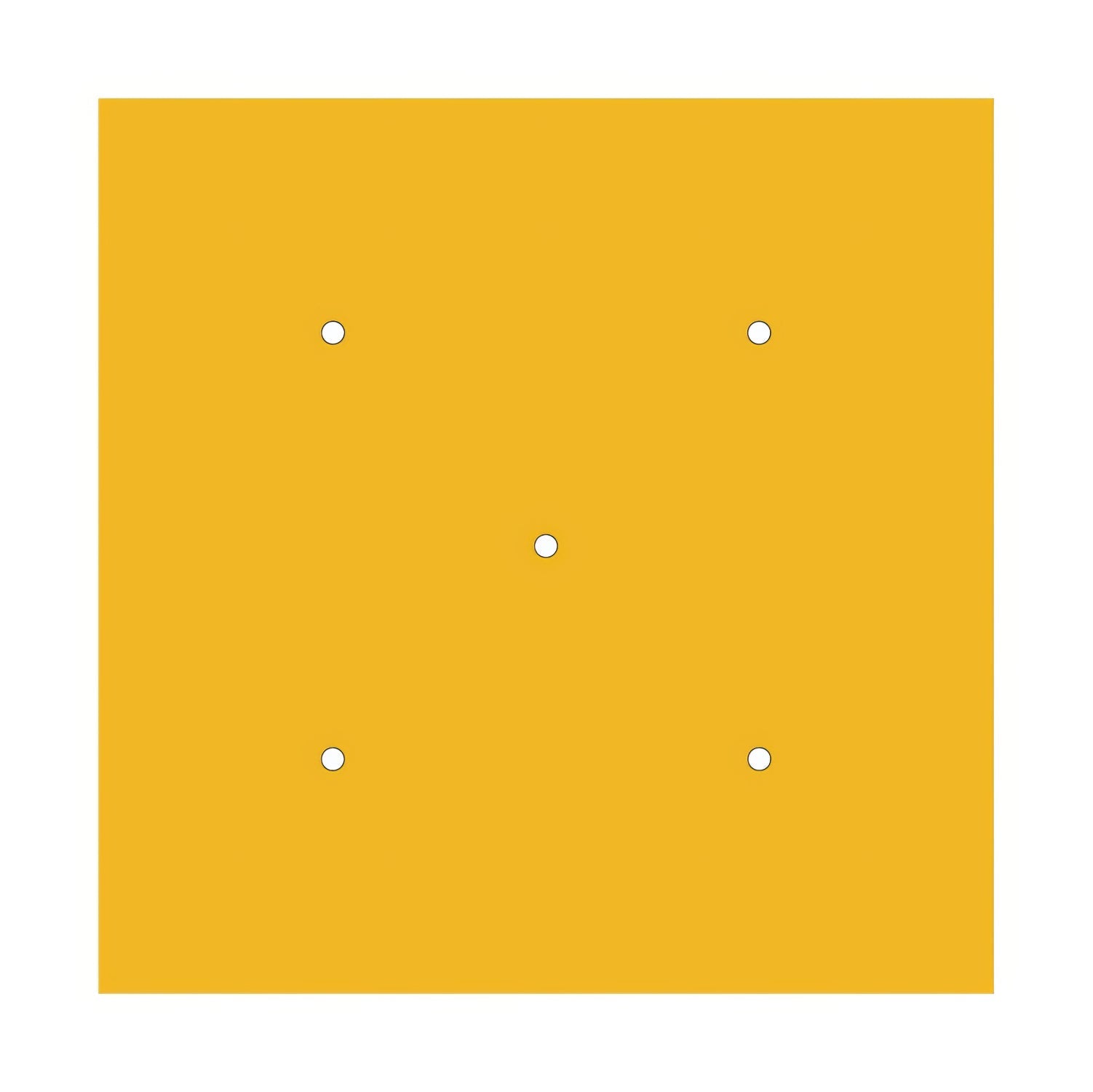 Rosone XXL Rose-One quadrato, 400 mm con 5 fori e 4 fori laterali - Mostarda Bianco