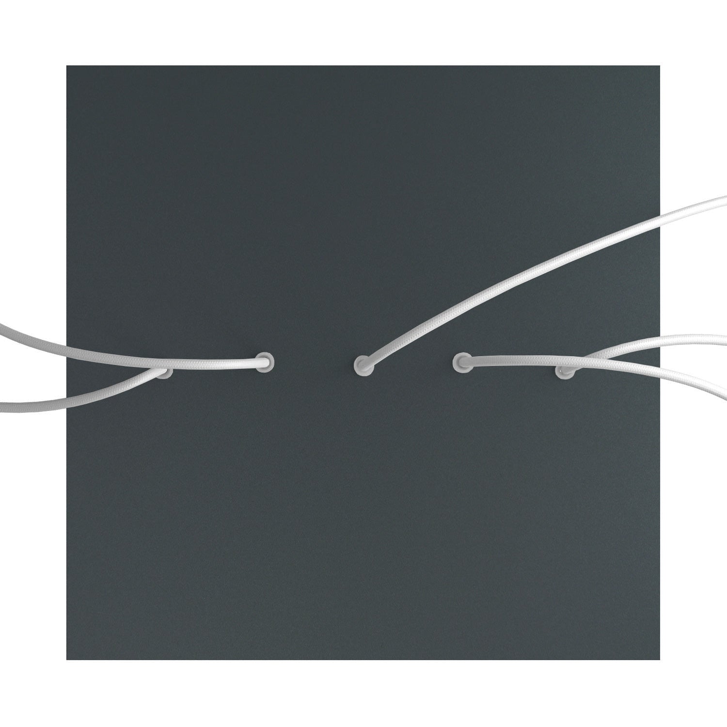 Rosone XXL Rose - One quadrato, 400 mm con 5 fori in linea e 4 fori laterali - Antracite - Creative Cables