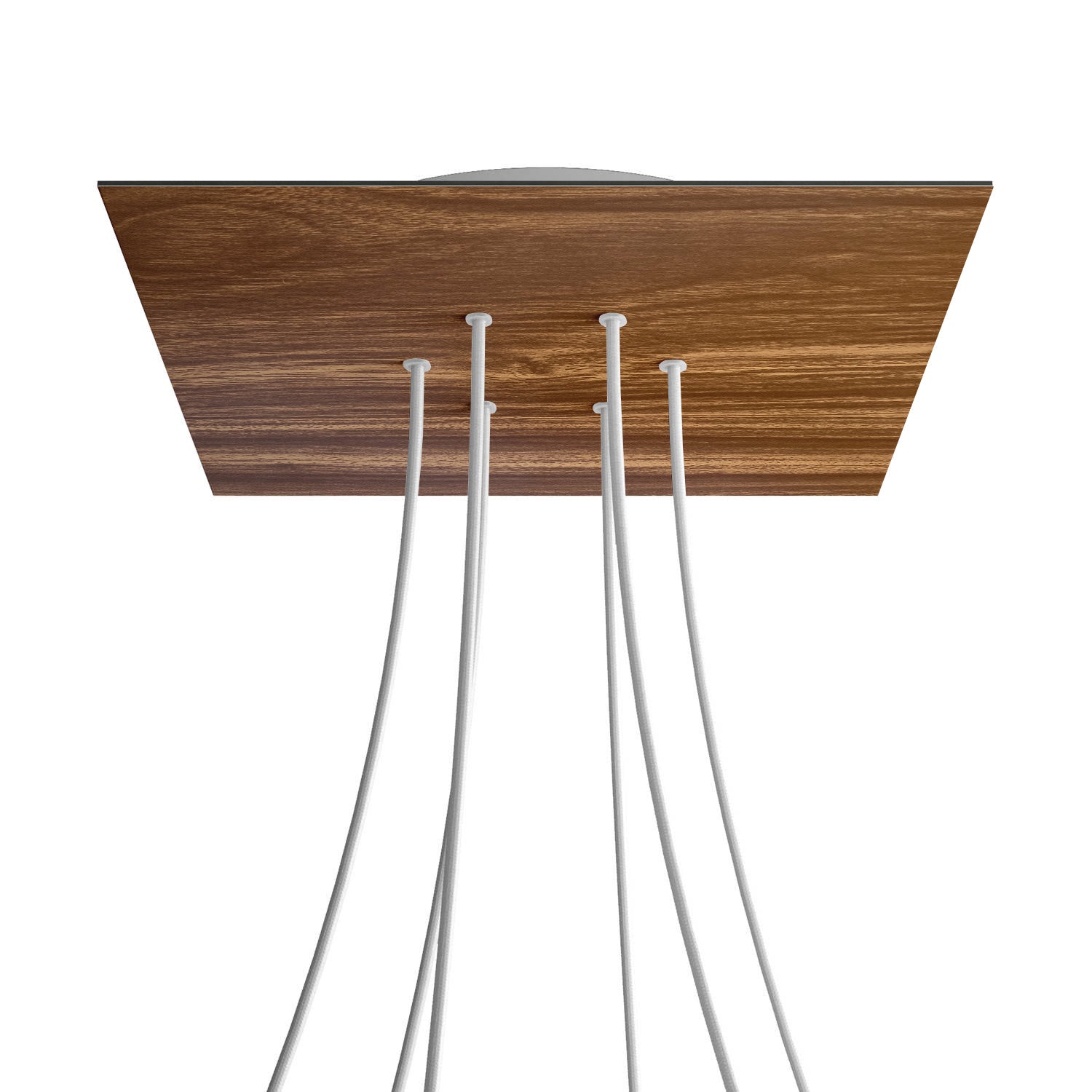 Rosone XXL Rose - One quadrato, 400 mm con 6 fori e 4 fori laterali - Legno - Creative Cables