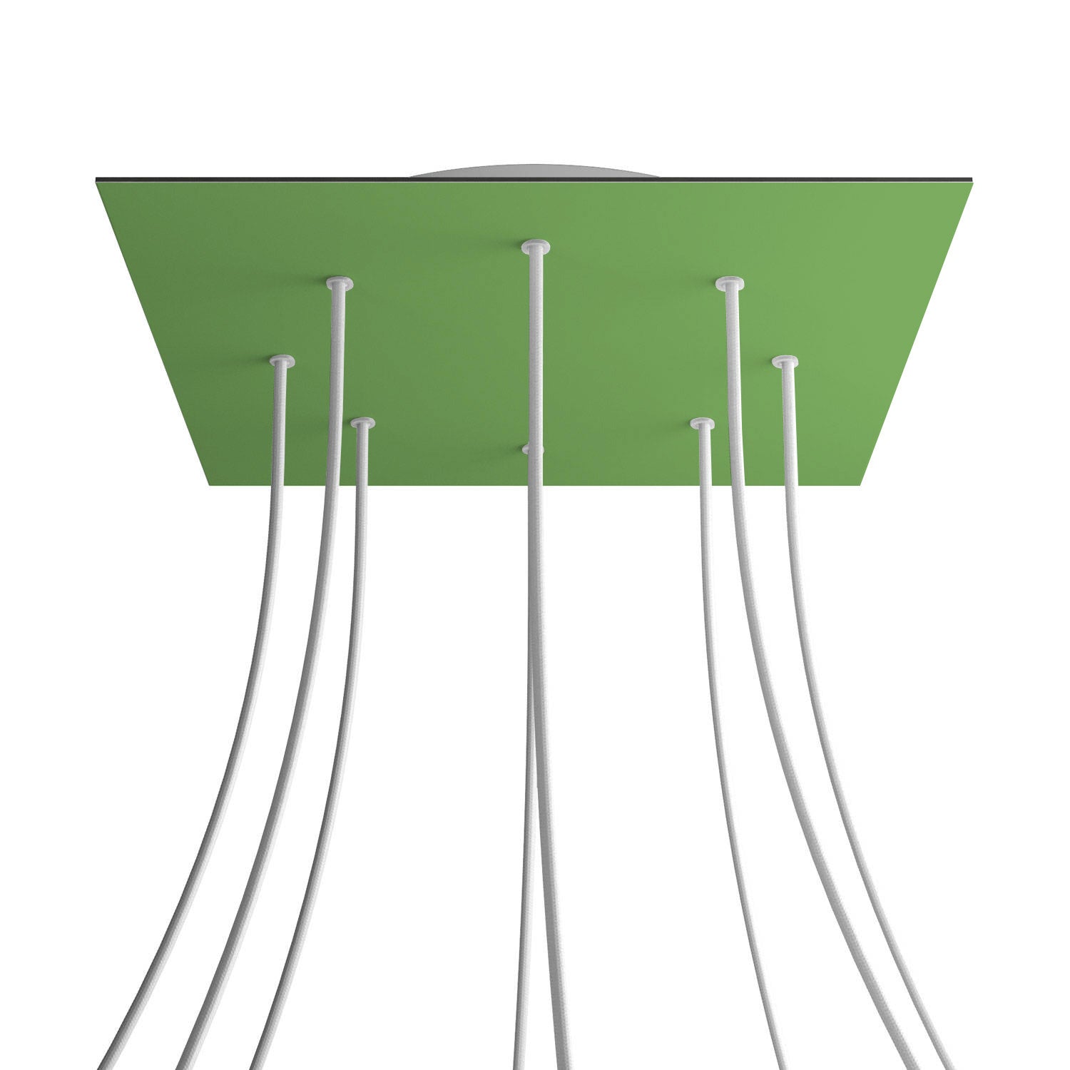 Rosone XXL Rose-One quadrato, 400 mm con 8 fori e 4 fori laterali - Verde prato Bianco