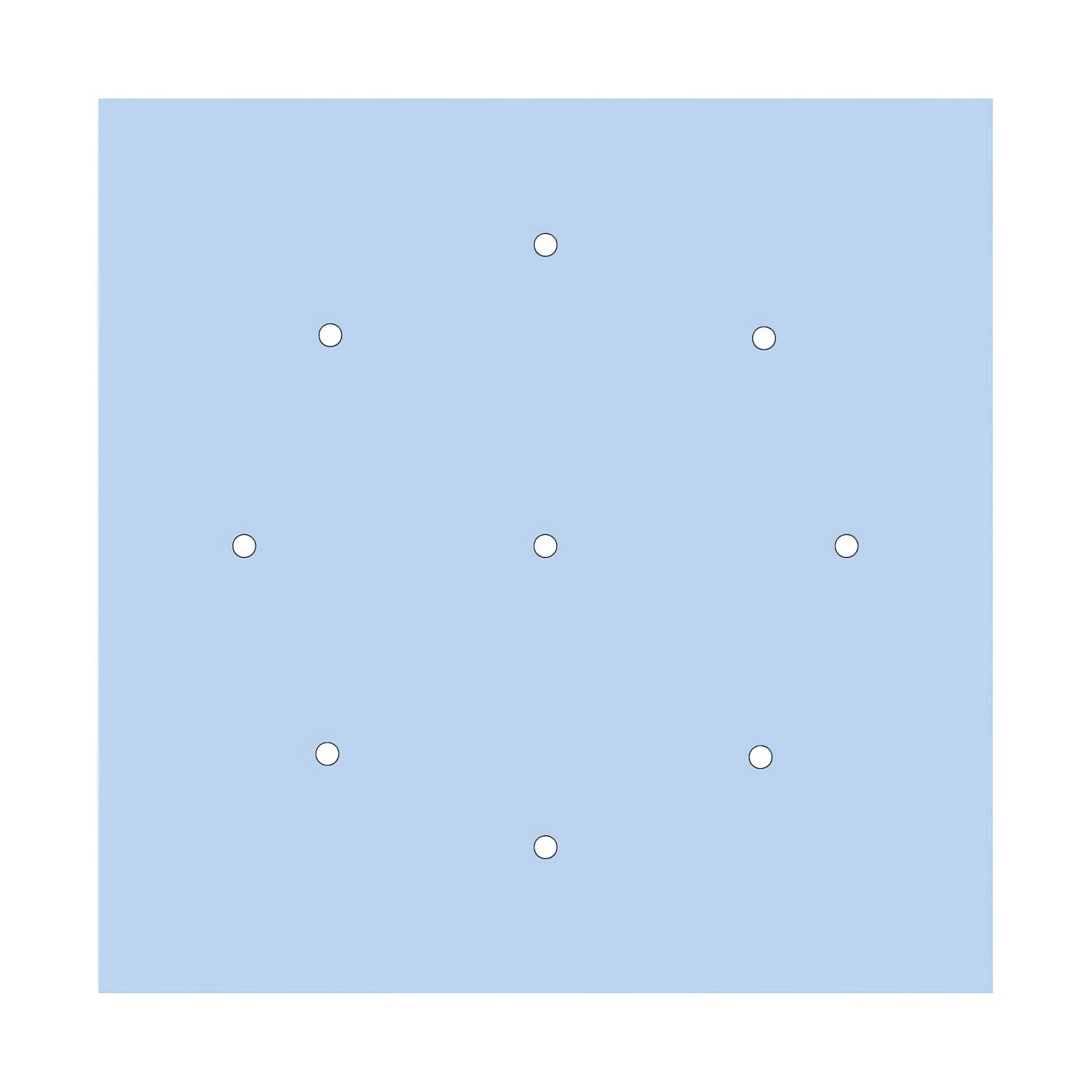 Rosone XXL Rose-One quadrato, 400 mm con 9 fori e 4 fori laterali - Blu carta da zucchero Bianco