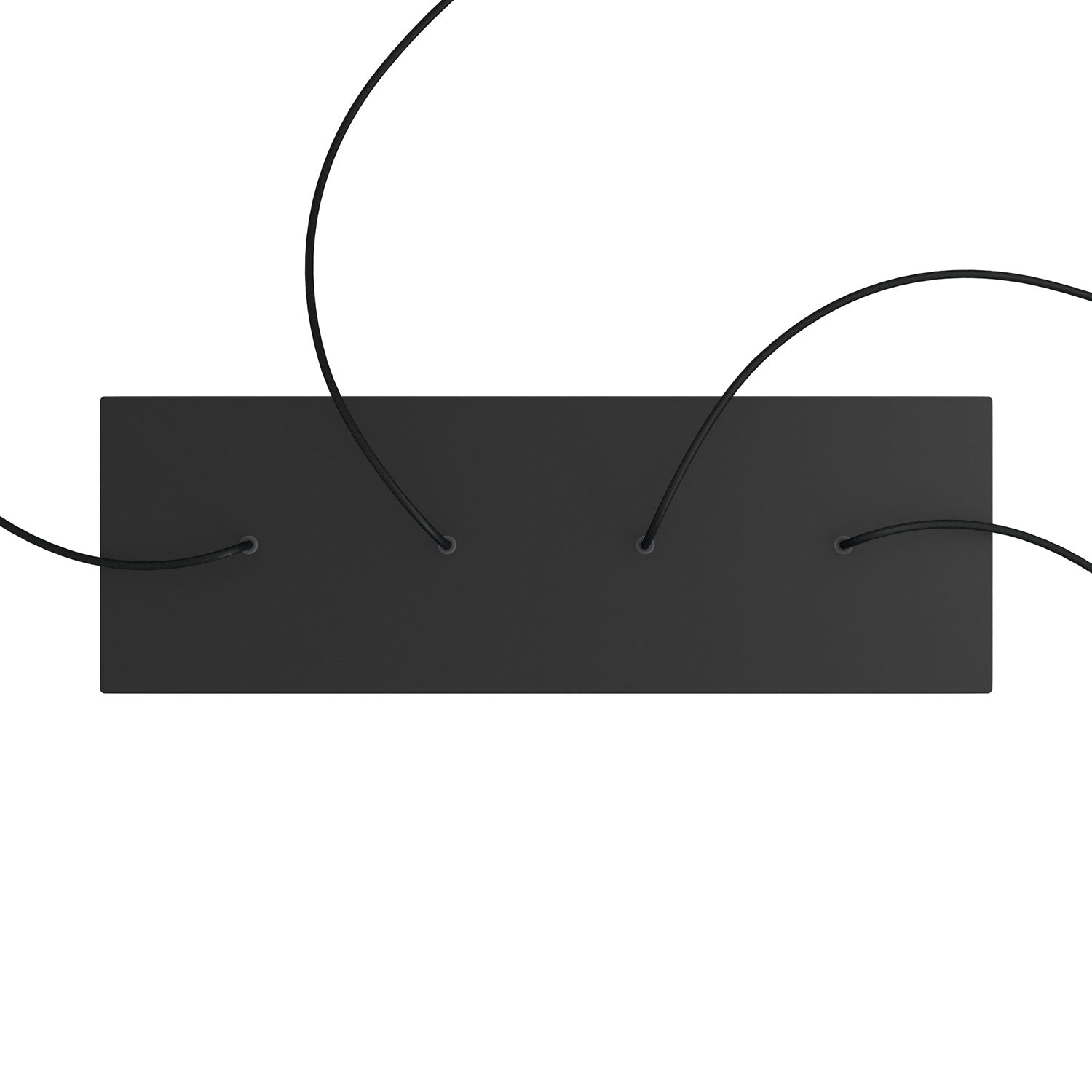 Rosone XXL Rose-One rettangolare a 4 fori in linea e 6 fori laterali, dimensioni 675 x 225 mm - Dibond Nero opaco Bianco