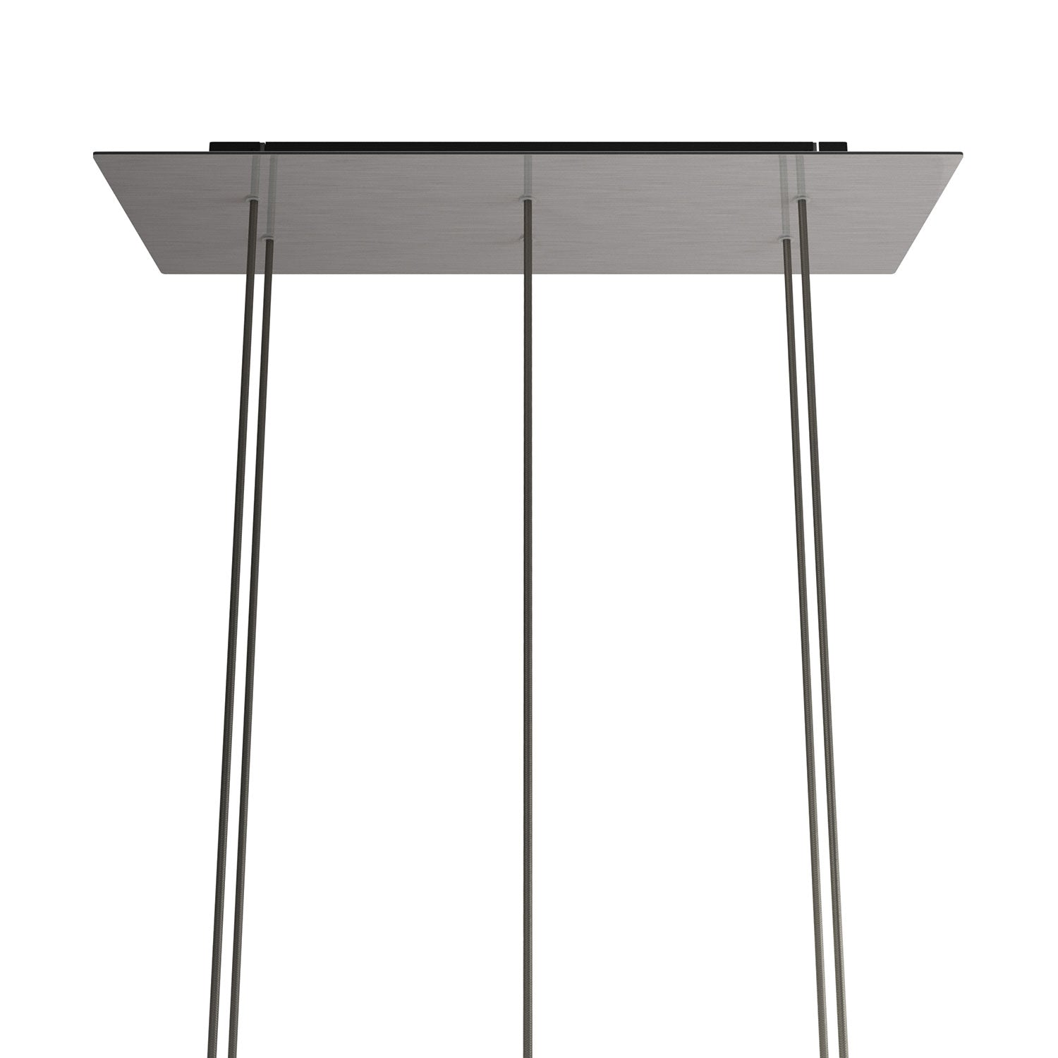 Rosone XXL Rose-One rettangolare a 6 fori e 6 fori laterali, dimensioni 675 x 225 mm - Dibond Acciaio satinato Nero