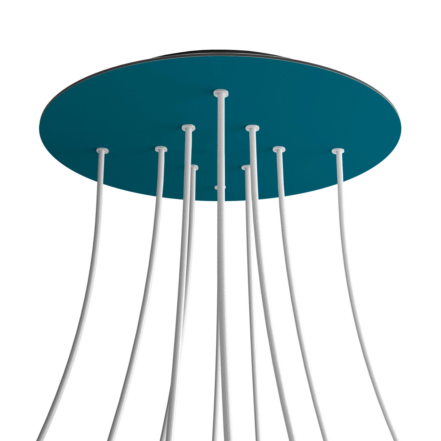 Rosone XXL Rose-One rotondo, diametro 400 mm con 10 fori e 4 fori laterali - Petrolio Nero