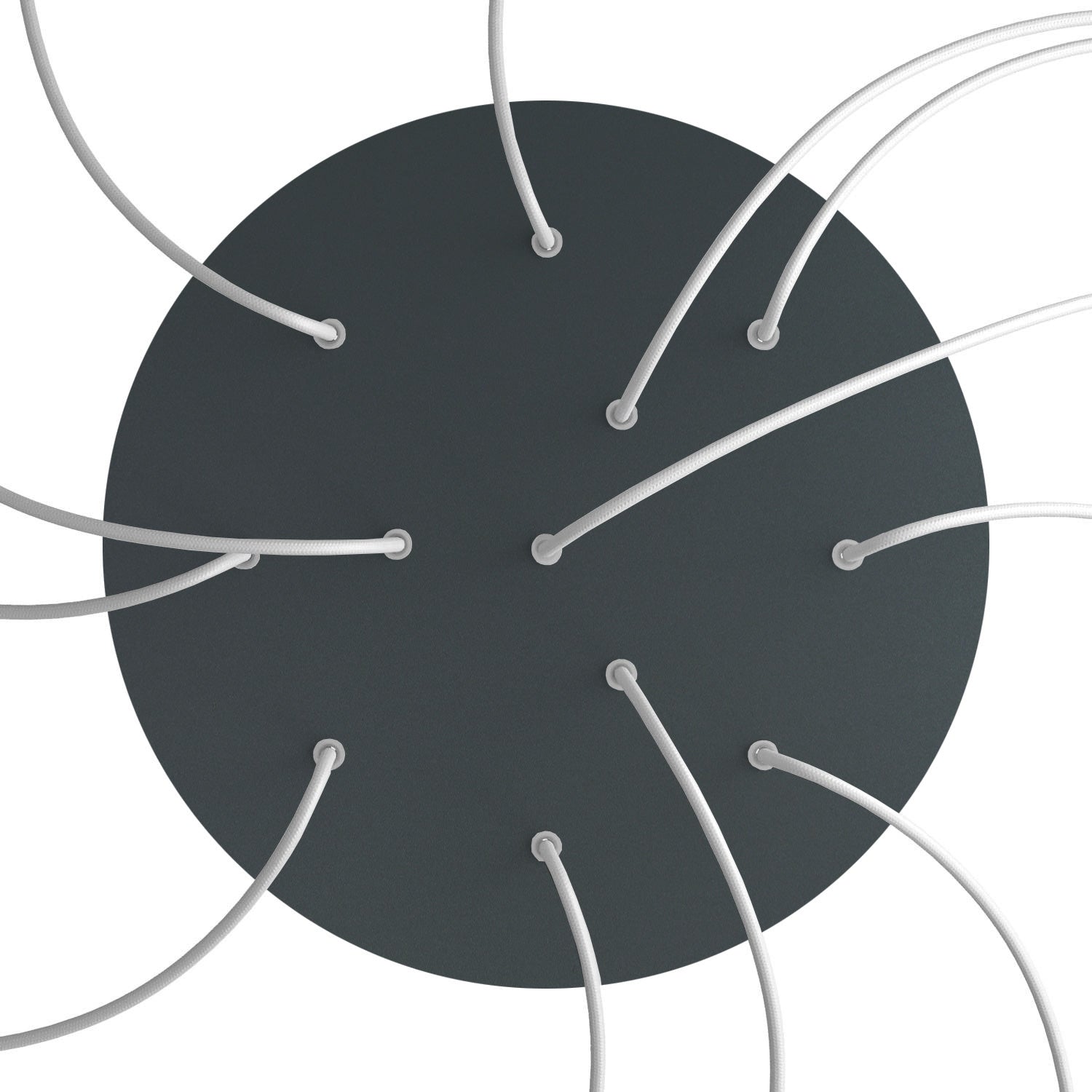 Rosone XXL Rose-One rotondo, diametro 400 mm con 12 fori e 4 fori laterali - Antracite Bianco