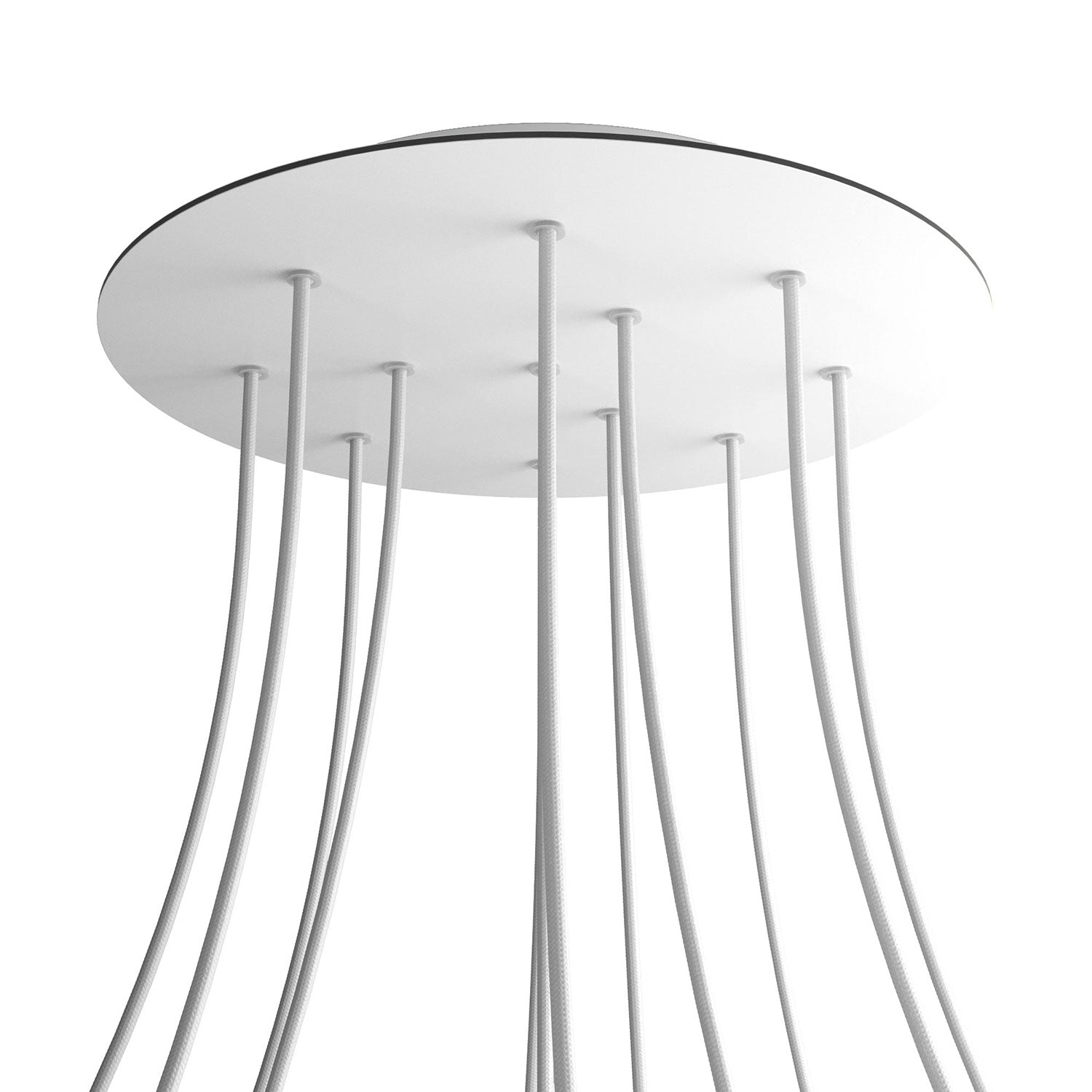 Rosone XXL Rose - One rotondo, diametro 400 mm con 12 fori e 4 fori laterali - Bianco opaco - Creative Cables