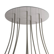 Rosone XXL Rose-One rotondo, diametro 400 mm con 12 fori e 4 fori laterali - Dibond Acciaio satinato Bianco