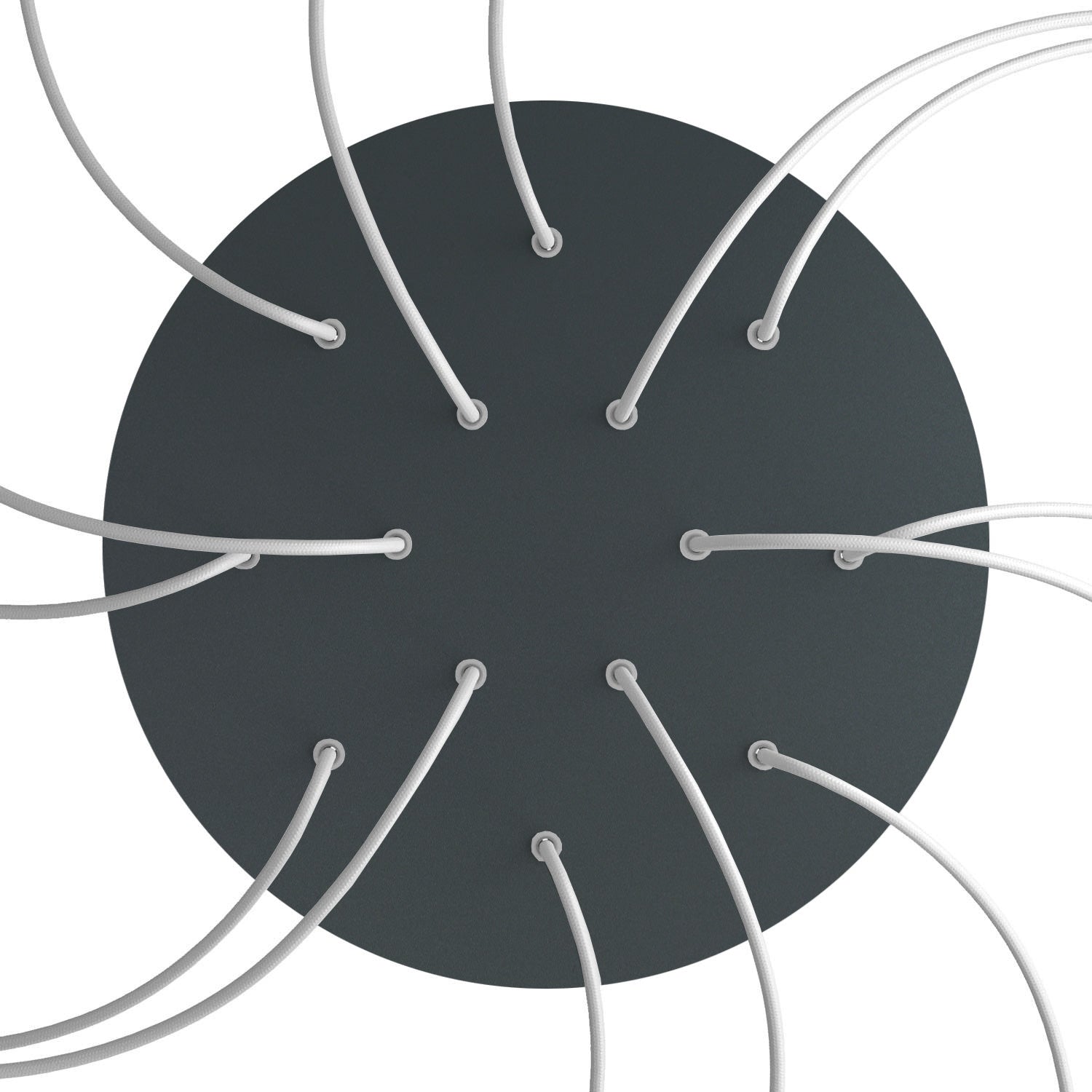 Rosone XXL Rose - One rotondo, diametro 400 mm con 14 fori e 4 fori laterali - Antracite - Creative Cables