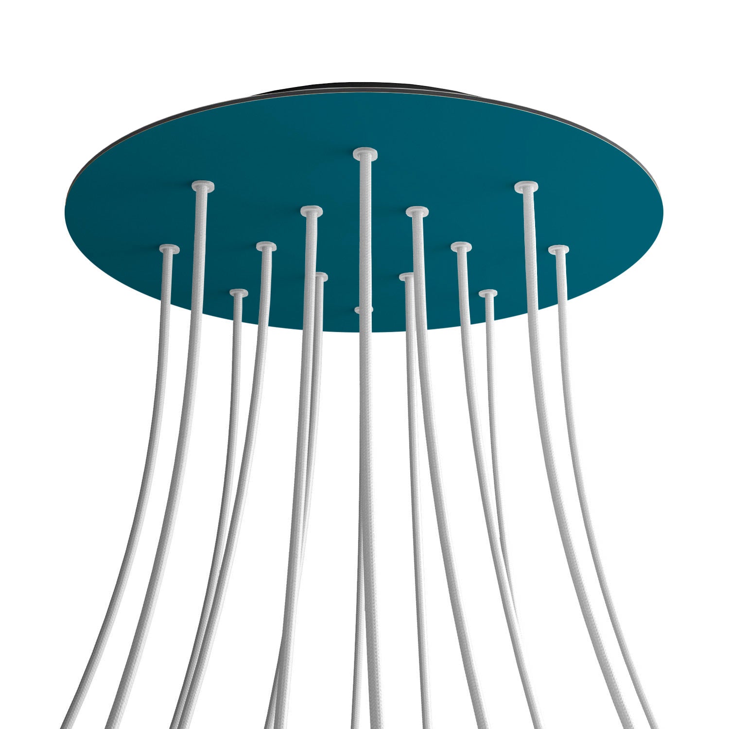 Rosone XXL Rose-One rotondo, diametro 400 mm con 14 fori e 4 fori laterali - Petrolio Nero