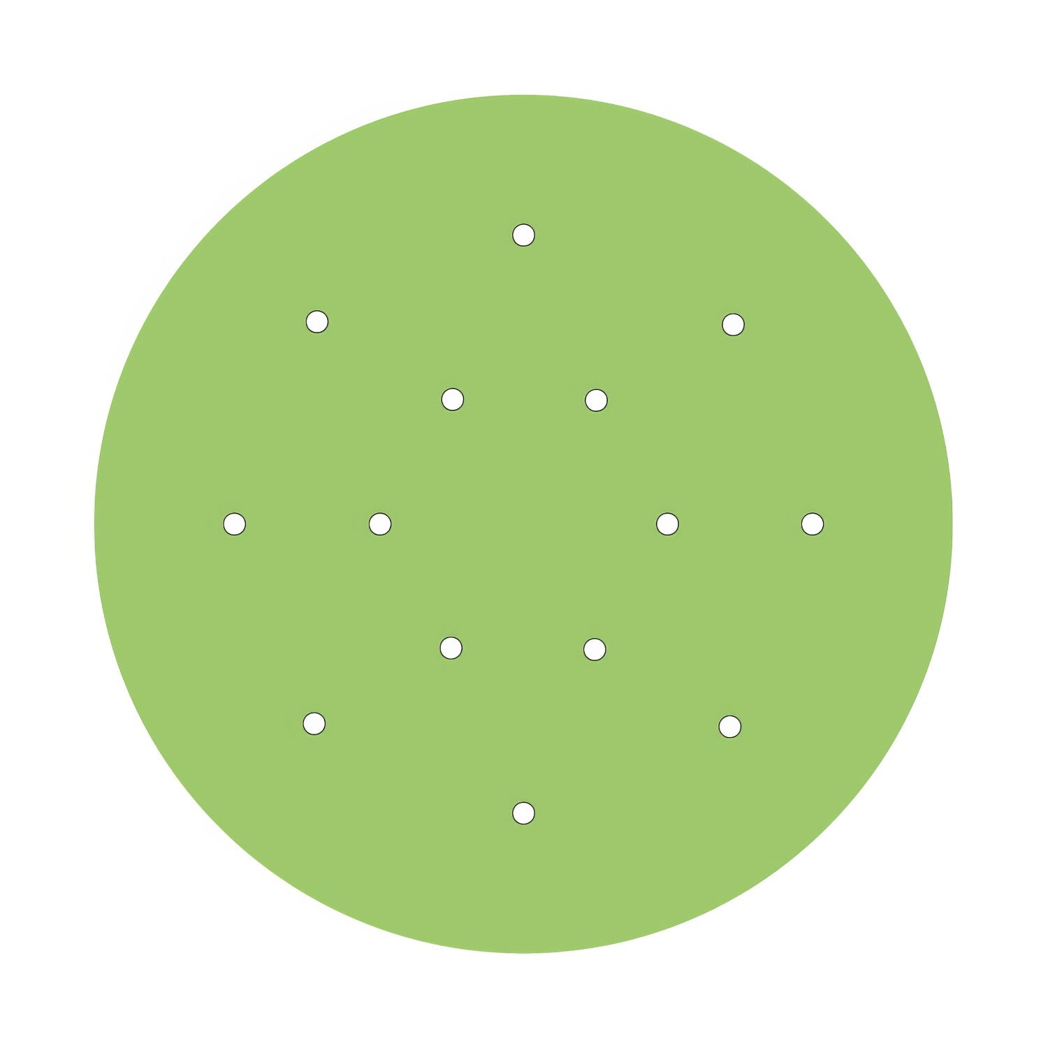 Rosone XXL Rose-One rotondo, diametro 400 mm con 14 fori e 4 fori laterali - Verde prato Bianco