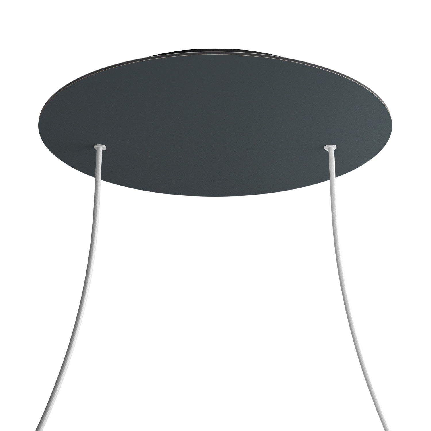 Rosone XXL Rose-One rotondo, diametro 400 mm con 2 fori e 4 fori laterali - Antracite Nero