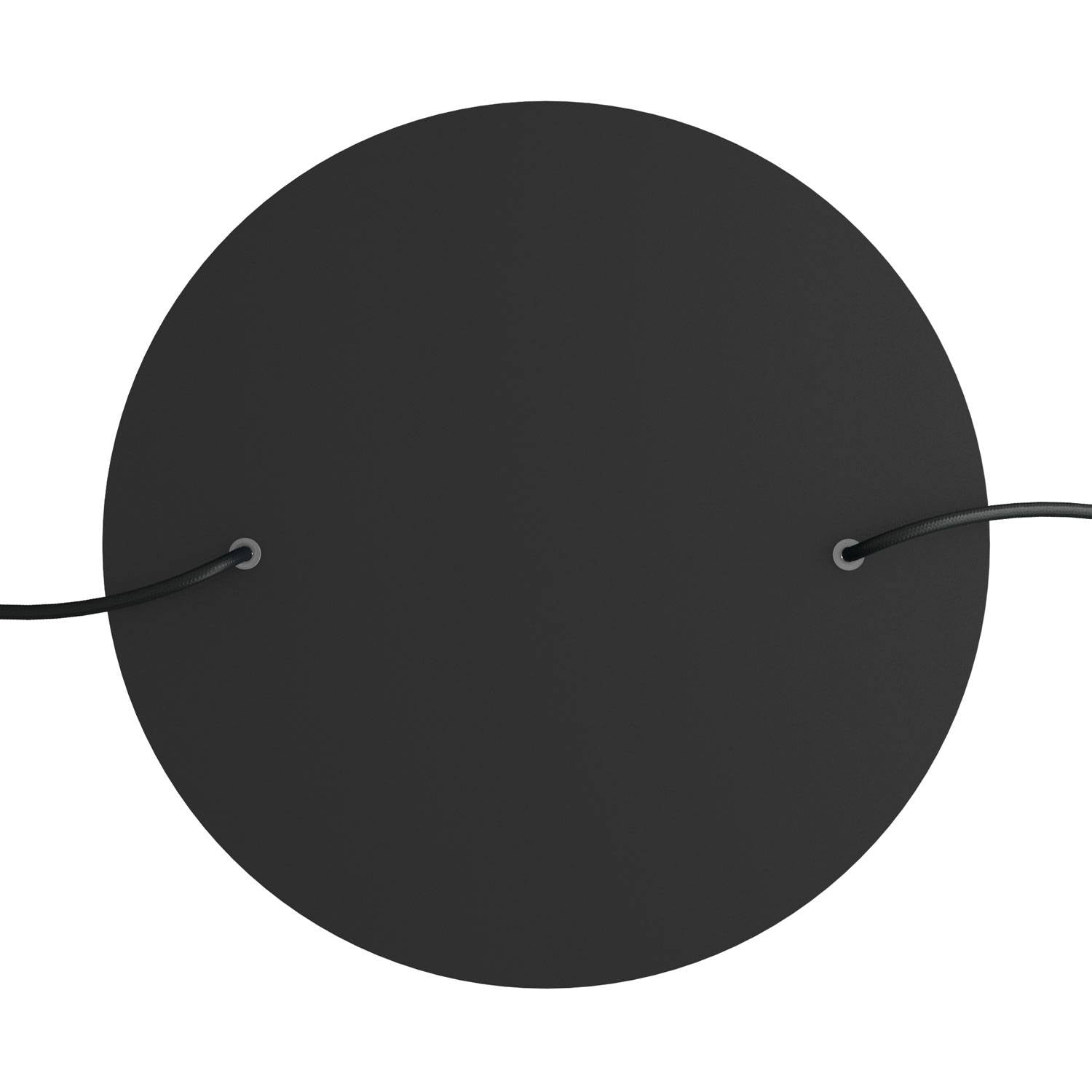 Rosone XXL Rose-One rotondo, diametro 400 mm con 2 fori e 4 fori laterali - Nero opaco Bianco