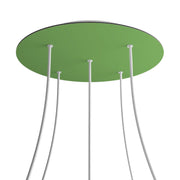 Rosone XXL Rose-One rotondo, diametro 400 mm con 5 fori e 4 fori laterali - Verde prato Bianco