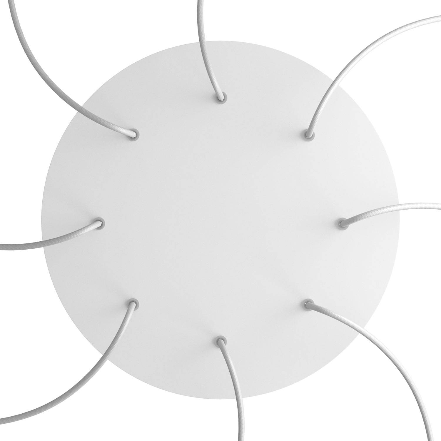 Rosone XXL Rose - One rotondo, diametro 400 mm con 8 fori e 4 fori laterali - Bianco opaco - Creative Cables