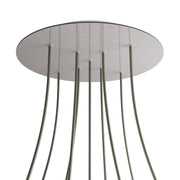 Rosone XXL Rose-One rotondo, diametro 400 mm con 9 fori a X e 4 fori laterali - Dibond Acciaio satinato Bianco