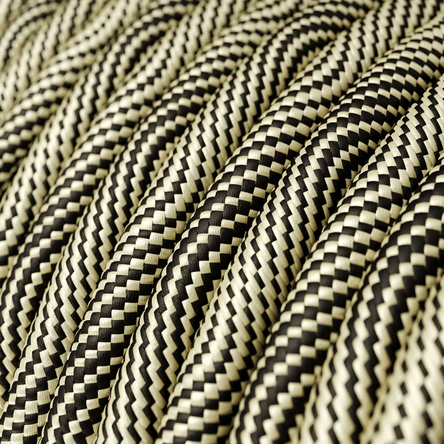 Round Electric Vertigo HD Cable covered by Optical Black and Gold fabric ERM65