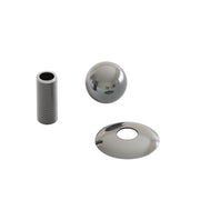 Sfera decorativa terminale in metallo cromato Ø 20 mm - Filetto cieco M10x1 con ghiera