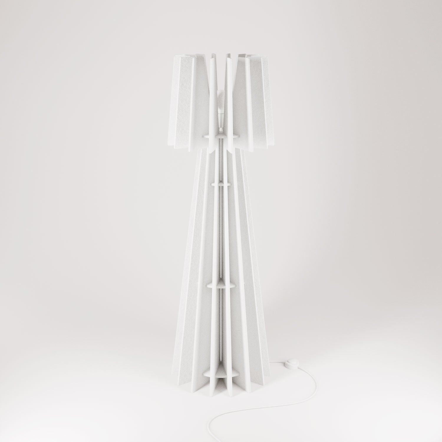 SHHINE - Floor Lamp Made of Sound-Absorbing Material - White melange