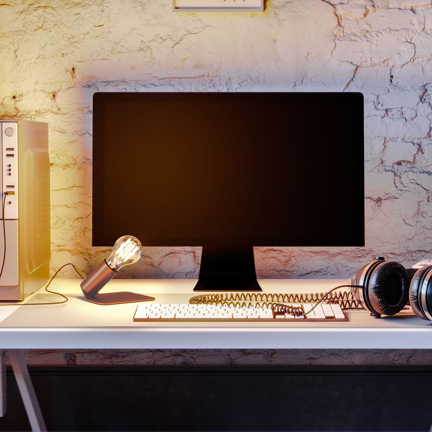 SI! Lampada da tavolo a 5V con lampadina A60 e base metallica - Rame satinato