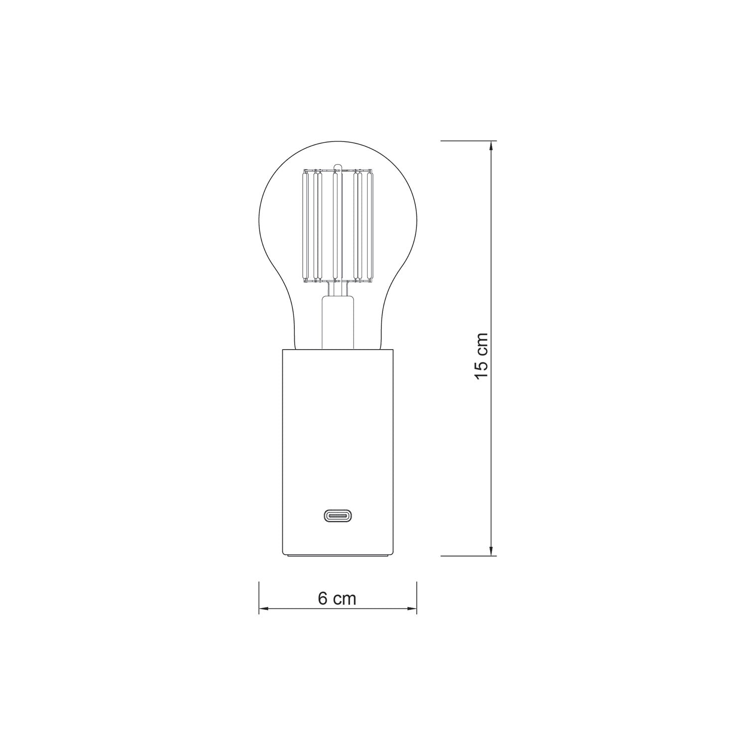 SI! Lampada portatile a 5V con lampadina A60 - Bronzo satinato