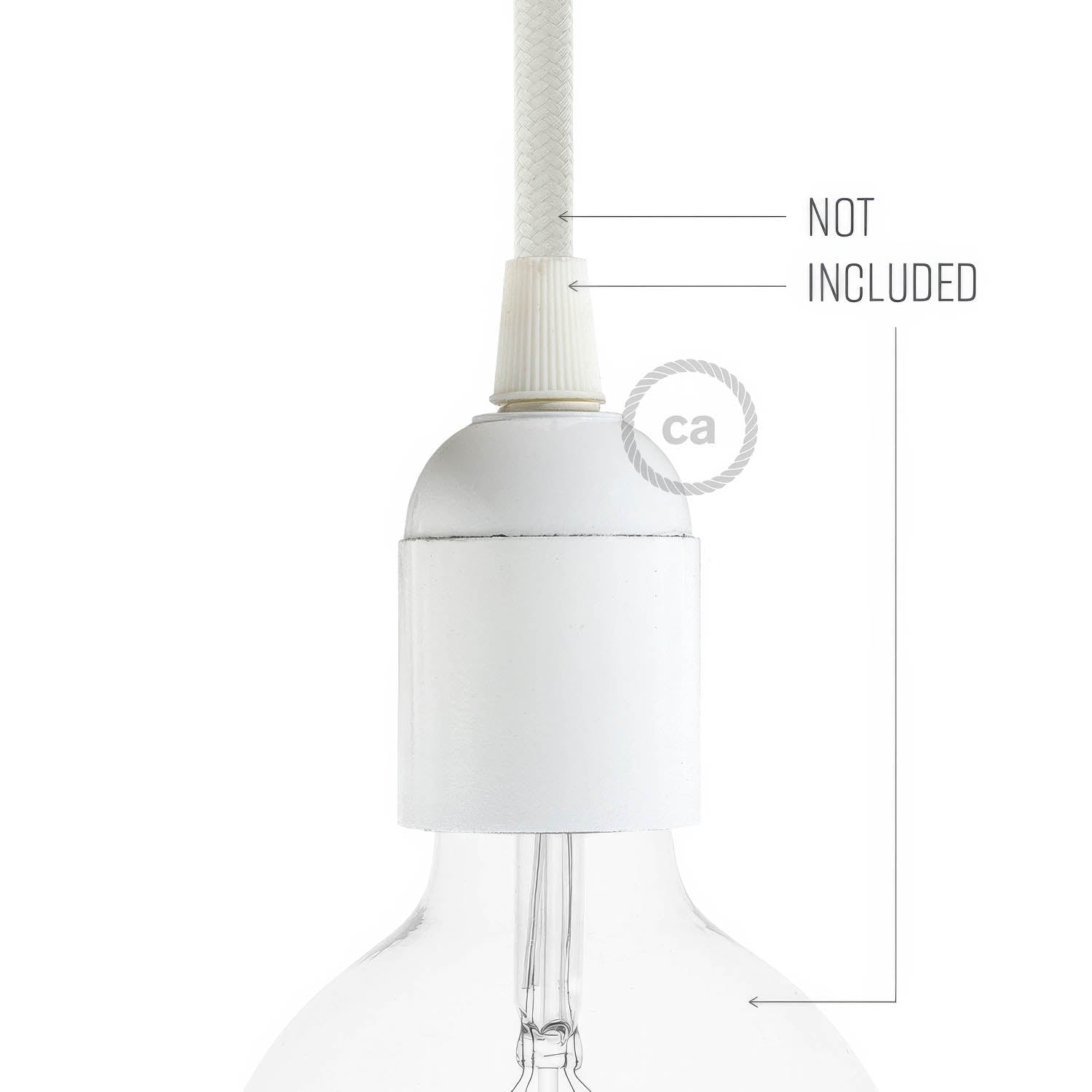 Smooth Sided Bakelite Phenolic E26 light bulb socket - White