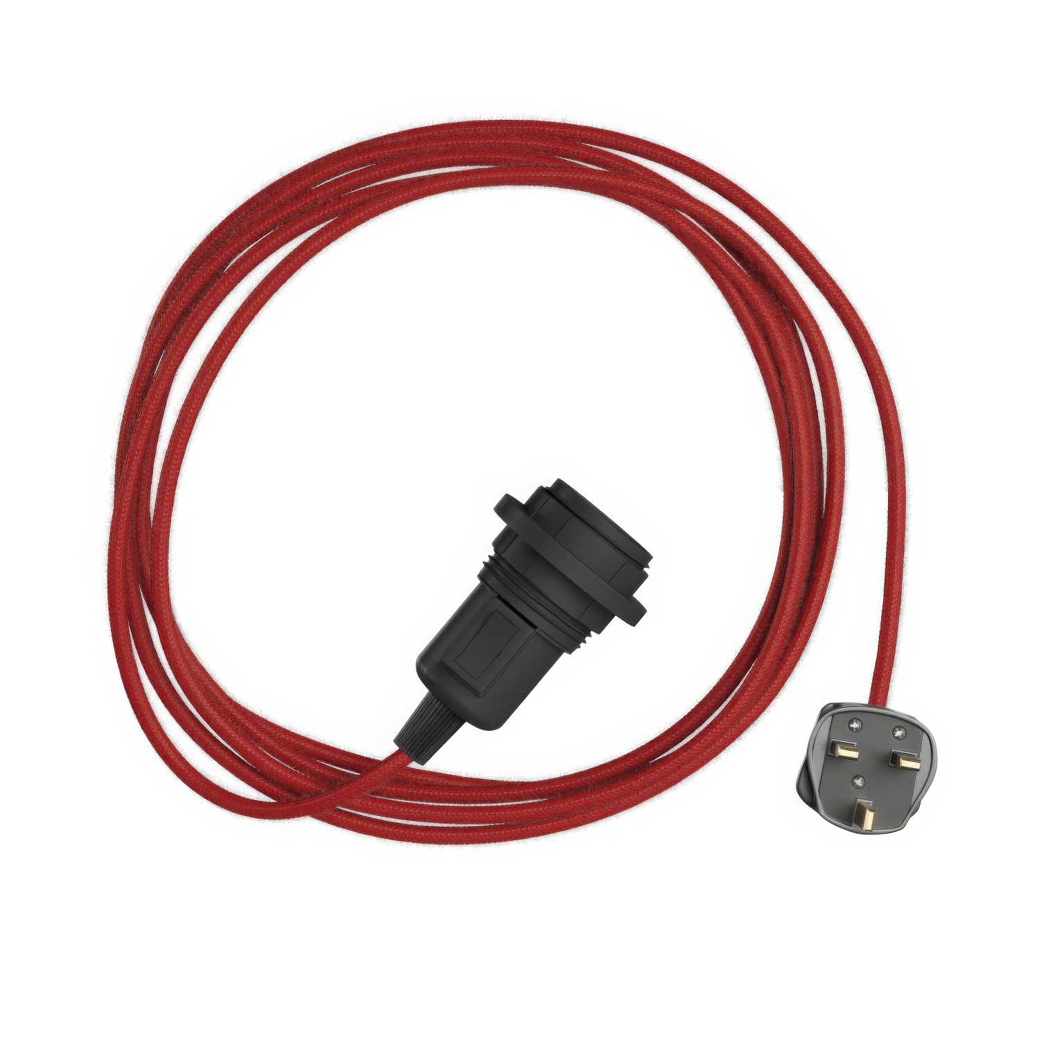 Snake per paralume - Lampada plug-in con cavo in tessuto colorato RC35 e spina UK