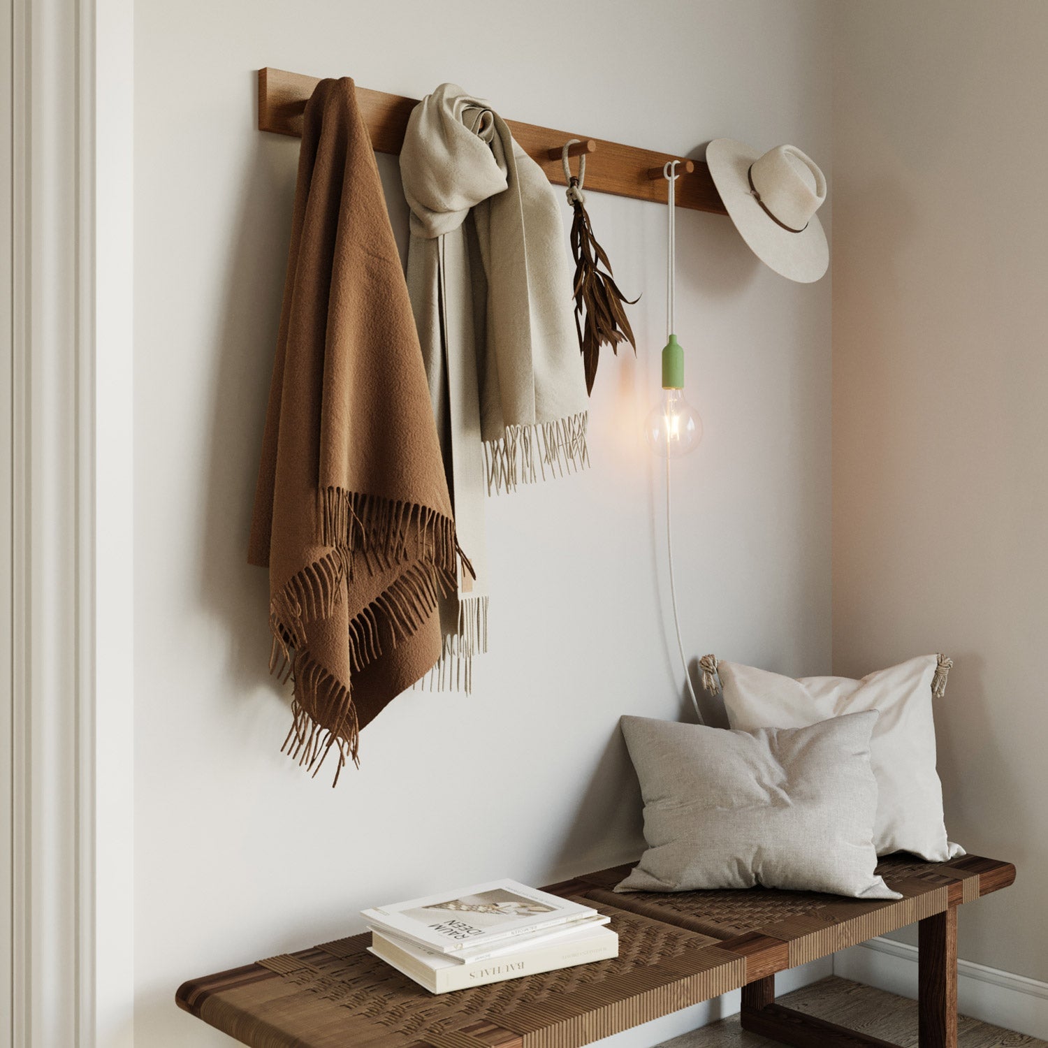 Snake - Silicone lamp with switch and plug Meadow Green