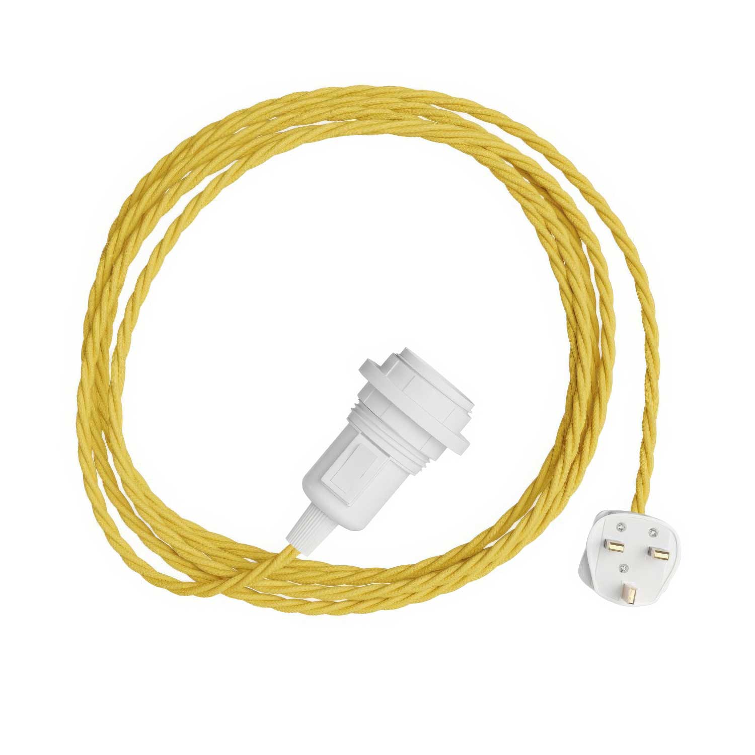 Snake Twisted per paralume - Lampada plug-in con cavo trecciato in tessuto TM10 e spina UK