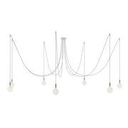 Spider - Lampada a sospensione multipla a 7 cadute con finiture in metallo - Cromo