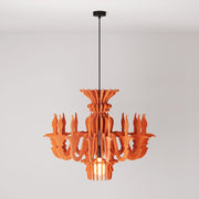 Suspension Lamp with Classic SHHANDELIER Shade Made of Sound-Absorbing Material - Orange melange