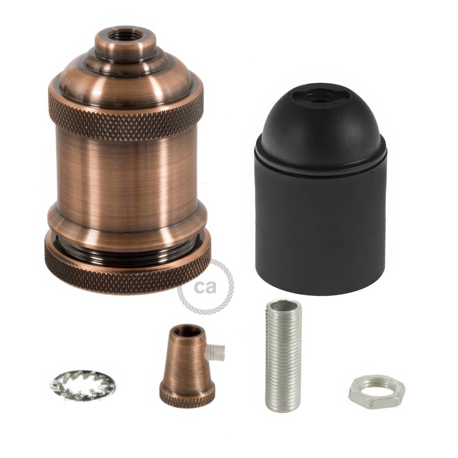 Vintage Style - single ferrule E26 light bulb socket kits - Copper